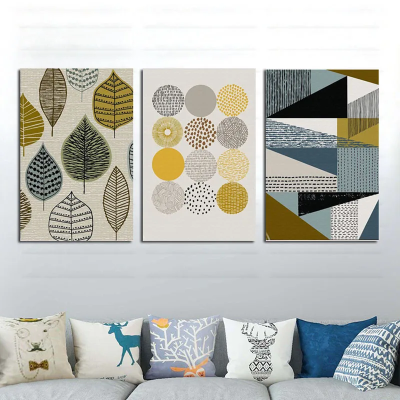 Абстрактных геометрических скандинавский холст Картины современный Плакаты и