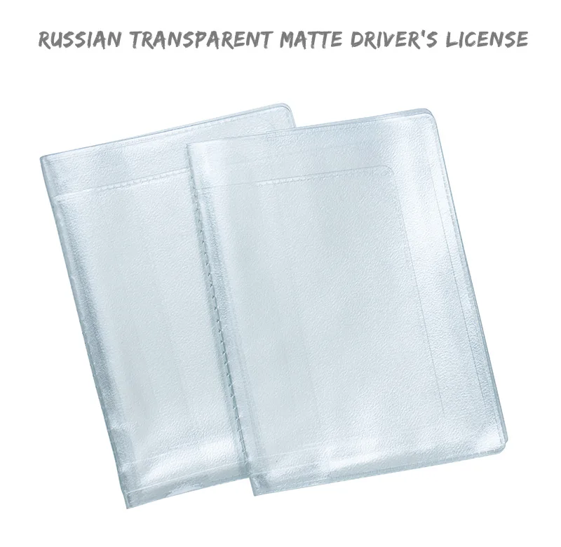

PVC Waterproof Transparent Auto Document Cover Russian Driver's License Case Protect Car ID Card Holder for Men Women for Travel