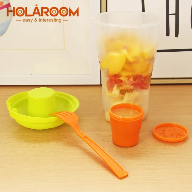 Holaroom контейнер для салата сервировочная чашка завтрака с портативным шейкером и