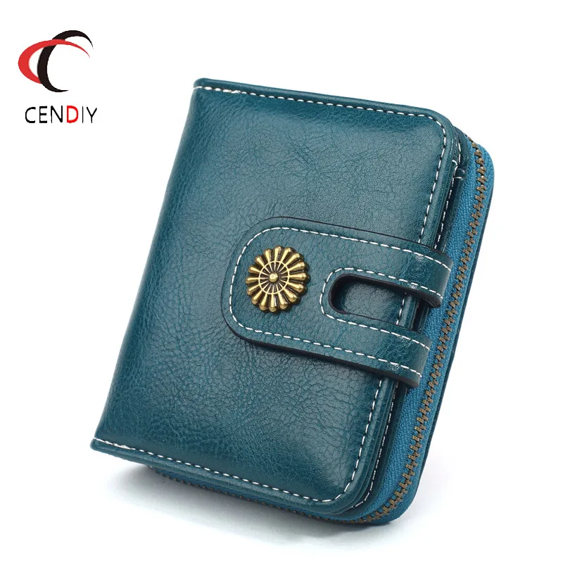 

Женские кошельки, кошелек, кожаный женский кошелек, мини-кошелек с застежкой, держатель для карт, модные короткие кошельки для монет, тонкий ...