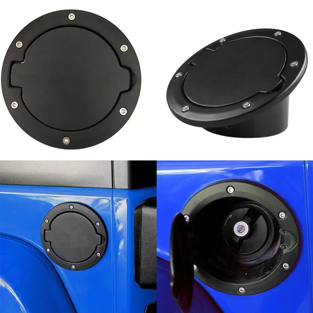 

55% Hot Sales!!! Aluminum Alloy Fuel Gas Tank Door Cap Lid Cover for 2007-2018 Jeep Wrangler JK
