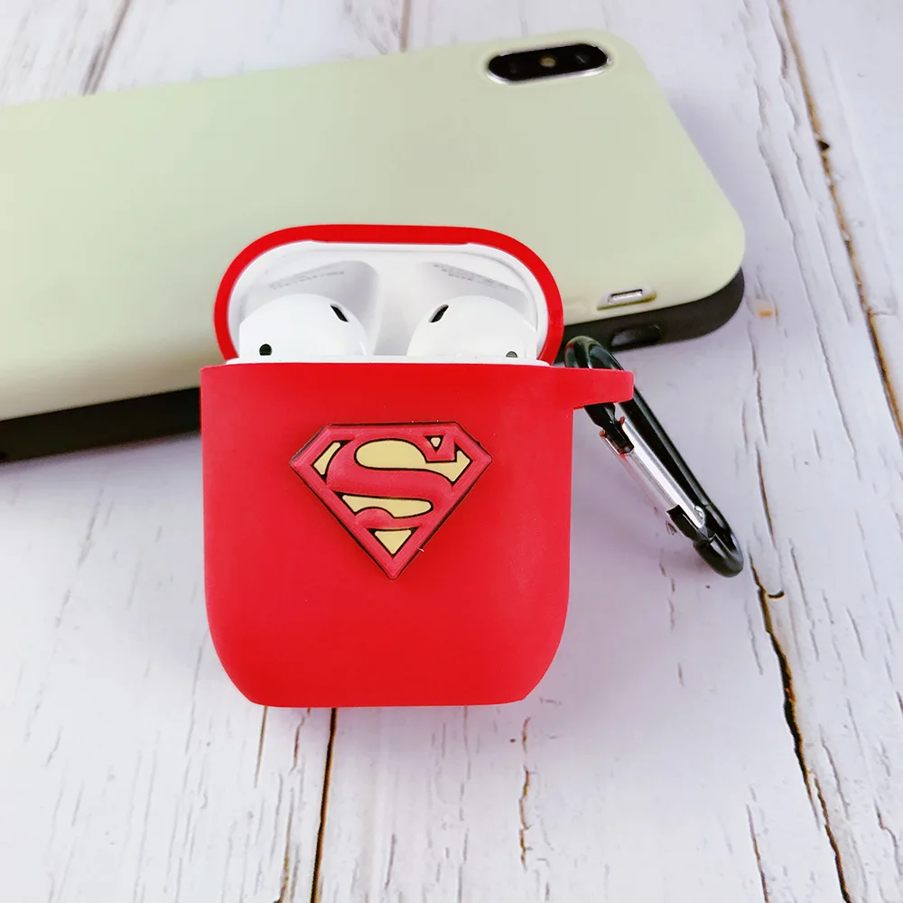 EJTRED3D031 Классные мягкие силиконовые чехлы для Apple AirPods с Бэтменом из Мстителей, 2 кожаные чехлы для наушников, Bluetooth Air Pods, Защитные чехлы для наушников - Цвет: EJTRED3D031