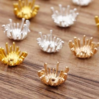 20pcs 13 5mm filigree flower beads cap base bead cap charms pendants for jewelry making diy crafts hair accessories wholesale