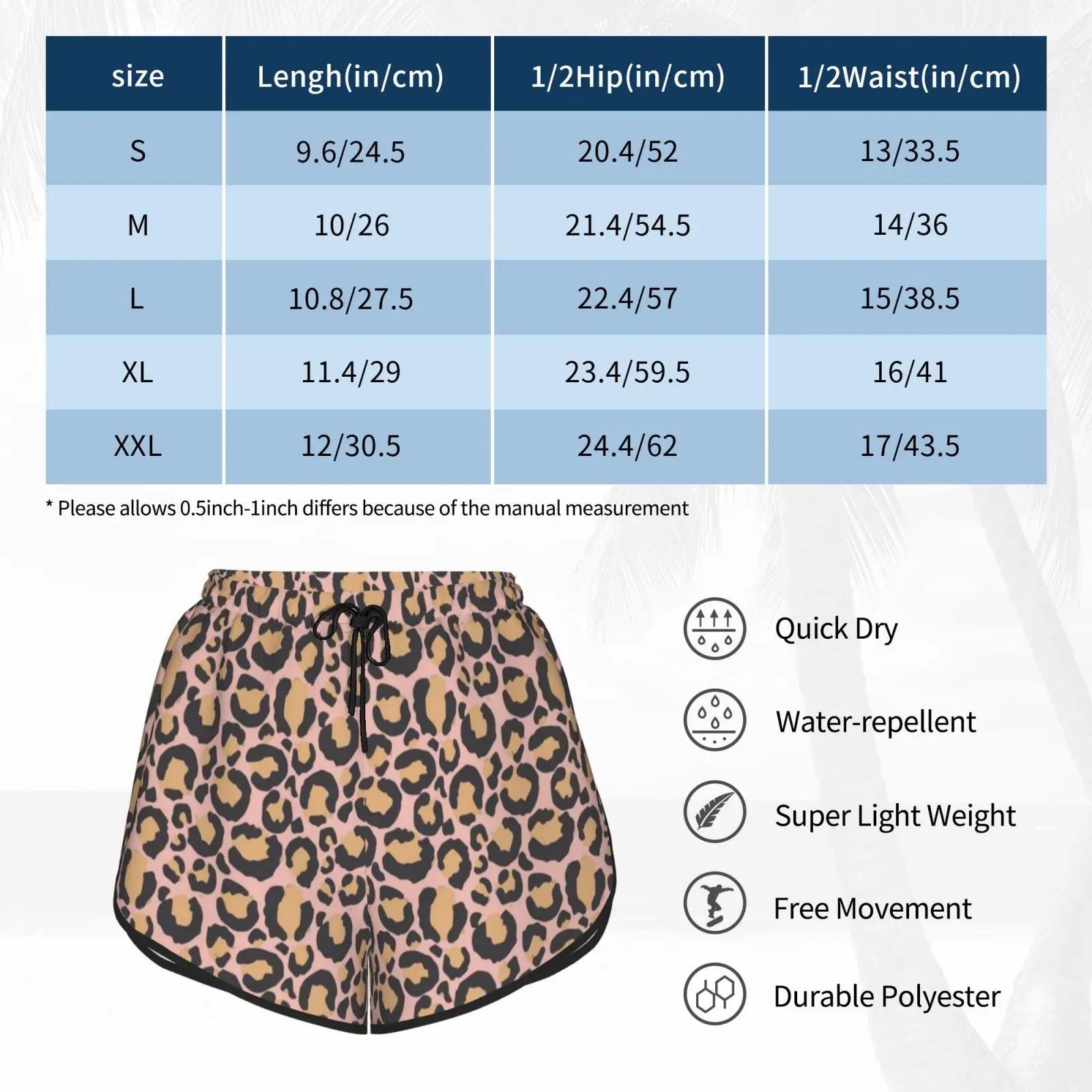 

Chic Pink Leopard Print Swim Shorts Quick Dry Women Beach Short Chic Pink Leopard Spots Animal Leopard Spotty Feminine