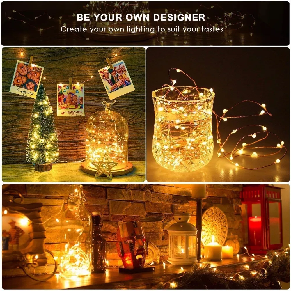 

USB AA Праздничная гирлянда на батарейках, светодиодная гирлянда, украшение, Рождественская уличная гирлянда, рогатки, занавеска, мишура