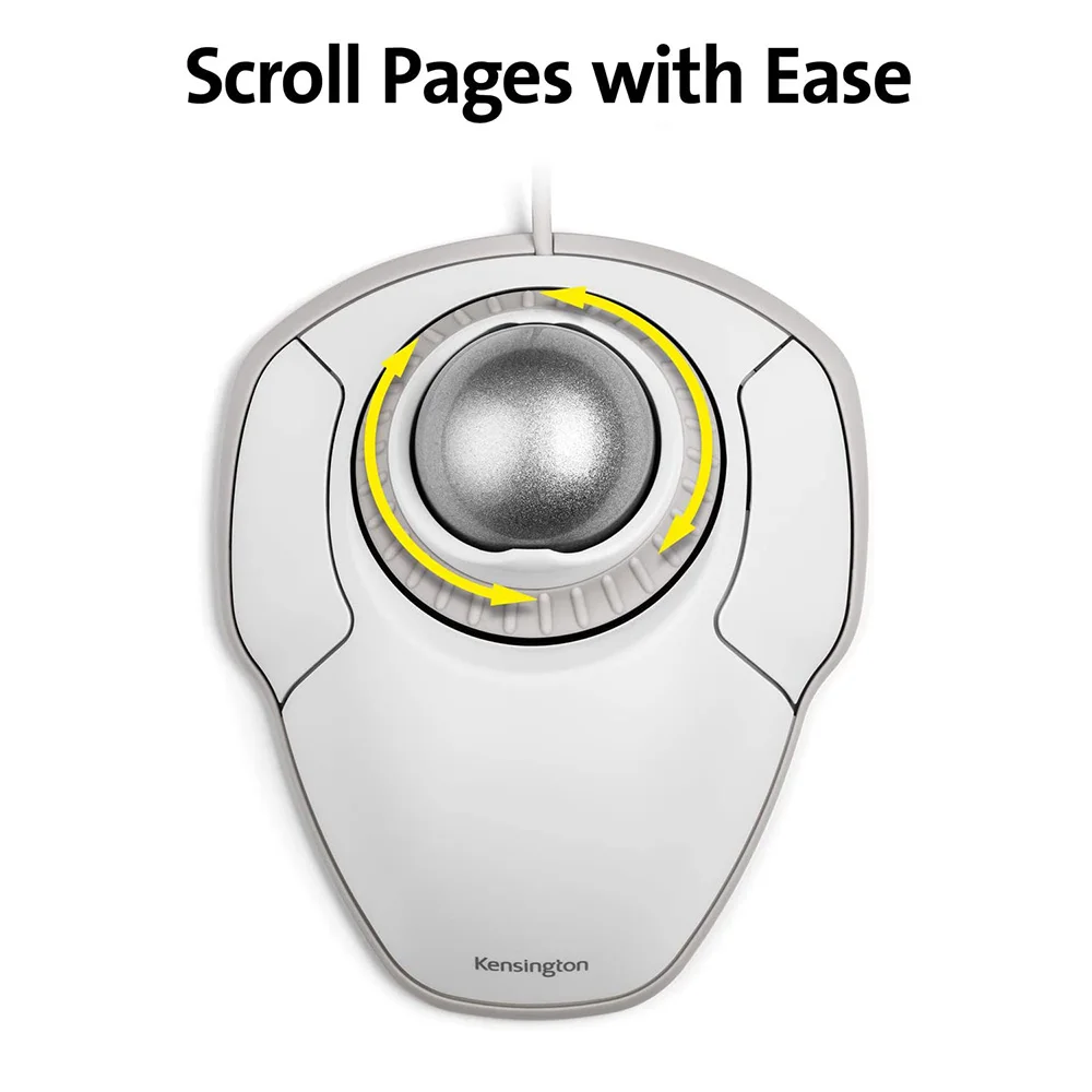 New Kensington Original Orbit Trackball Mouse with Scroll Ring Optical USB for PC or Laptop for AutoCAD K72500WW