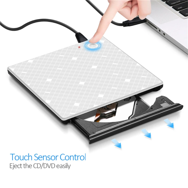 Сенсорный экран внешний CD/DVD RW привод USB 3 0 Портативный компакт-дисков Встроенная
