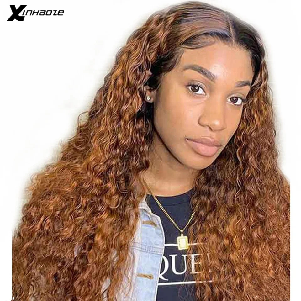 13x6 парик на кружевном фронте Выделите Омбре блонд Курчавые Кудрявые