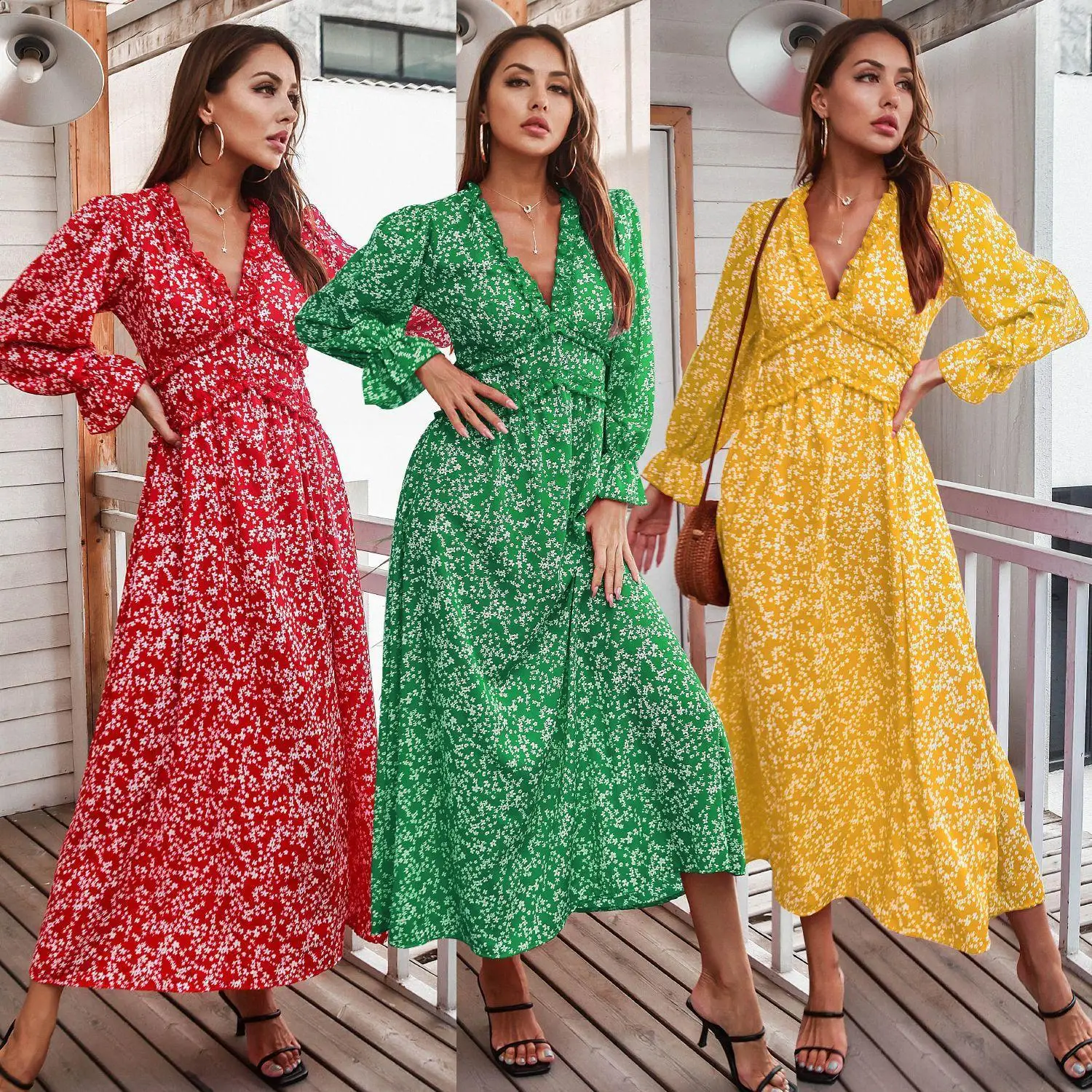 Новинка 2021 женское платье с цветочным принтом Европы США для Ближнего Востока в