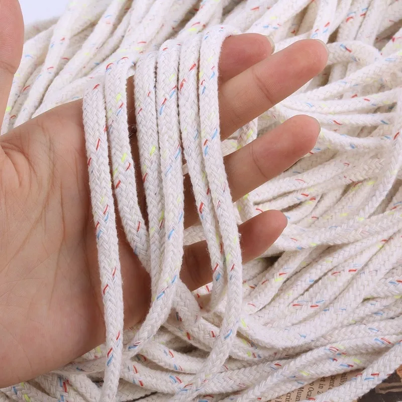 

100 yards cotton rope 6mm wide mixed color hollow braided rope cotton rope children's hat rope flat new waistband rope