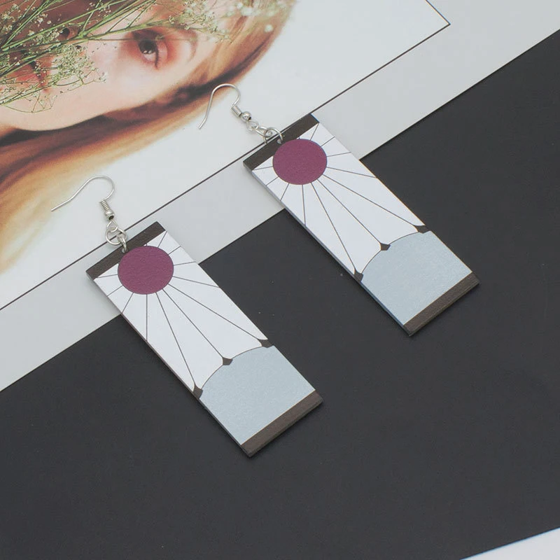 Акриловые серьги подвески в стиле аниме клинок призрака для женщин и мужчин