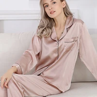 maison gabrielle spring summer 100 mulberry silk pajamas set classic pure silk long sleeve 2 piece loungewear for women