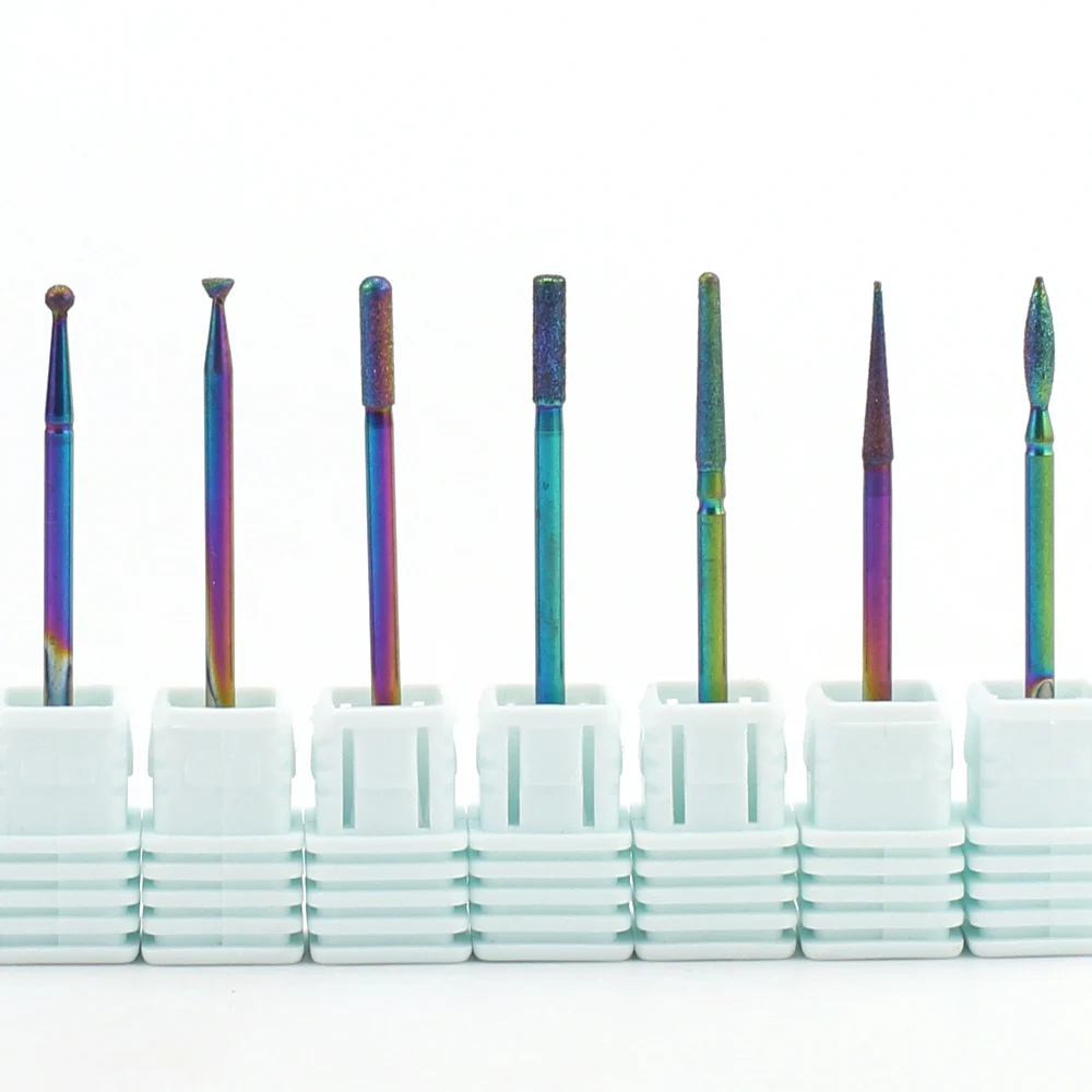 1 шт. радужные алмазные фрезы для ногтей euika сверла очистки электрического