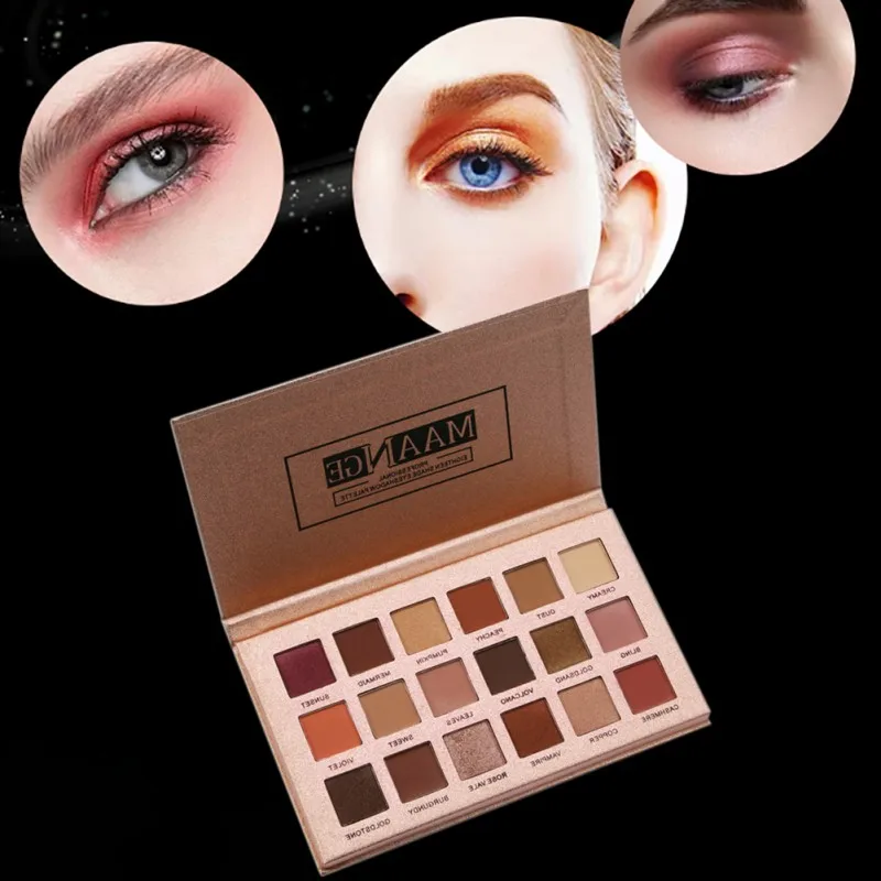 18 цветов мерцающие тени для век блестящие матовые Палитра с 6 кистями макияжа MKXJ |