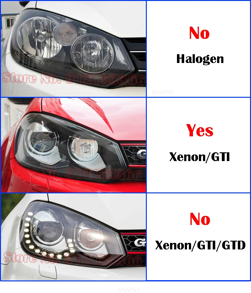 For Volkswagen VW Golf 6 MK6 Xenon GTI 2010-2013 Car Front Headlight Cover Headlamp Transparent Lampshade Shell Lamp Caps