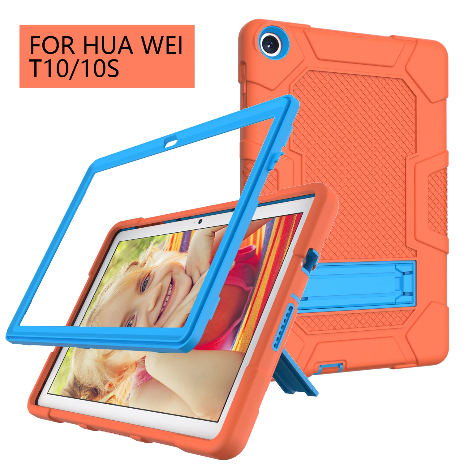 

Armor Case For Huawei MatePad T10 9.7 T10S 10.1 2020 Kids Safe Heavy Duty Silicone Hard Cover Model AGS3-L09/W09 AGR-L09/W09 #R