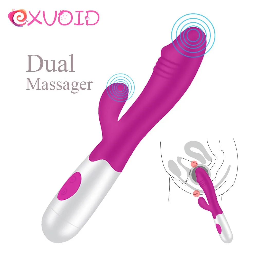 

EXVOID Dildo Vibrators for Women Rabbit Vibrator G Spot Massager Dual Vibration Silicone 30 Frequency Adult Sex Toys for Woman