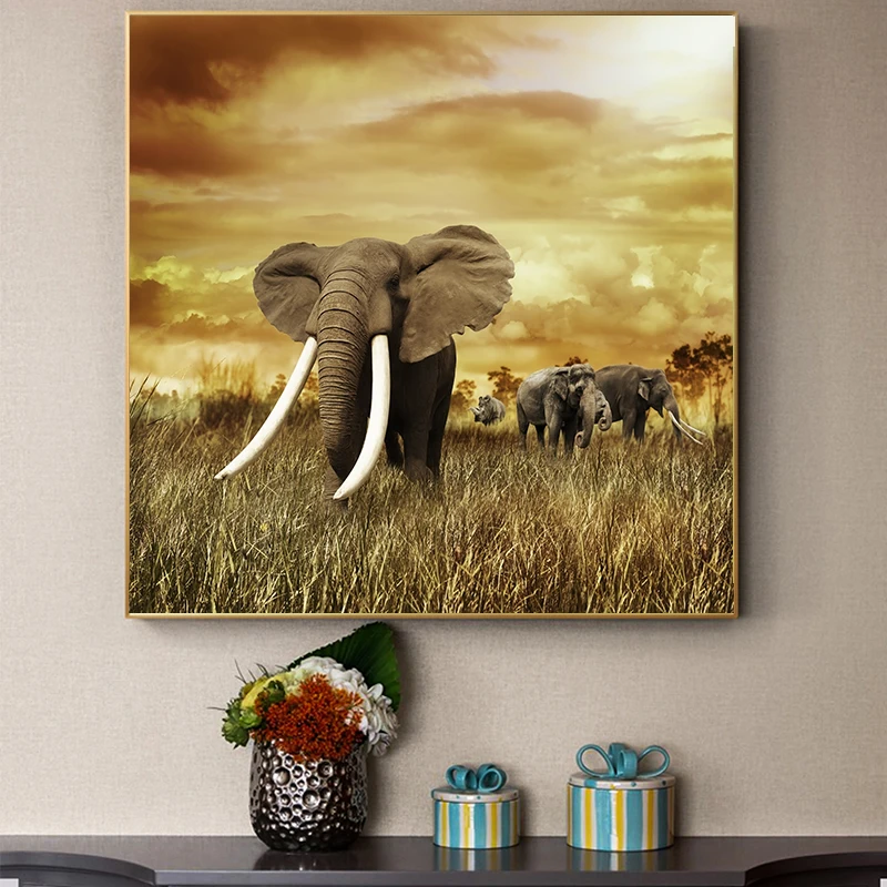 Африканский пастбищный пейзаж плакаты и принты настенная живопись холст