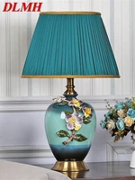 dlmh modern table lamps enamel ceramic desk light led for home creative hotel bedroom decoration