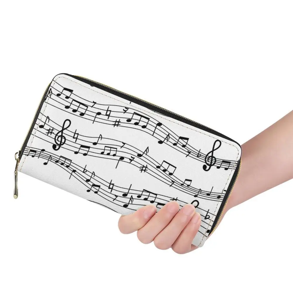 

Zipper Purse Fashion Music Note 3D Print Wallet Women Long Clutch Wallets Waterproof Leather Money Pouch Bags Carteira Feminina