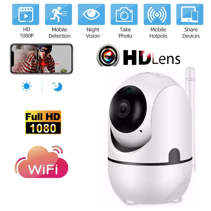 Домашняя камера App Full HD 1080P с углом обзора 360 градусов Беспроводной Wi Fi IP сетевой