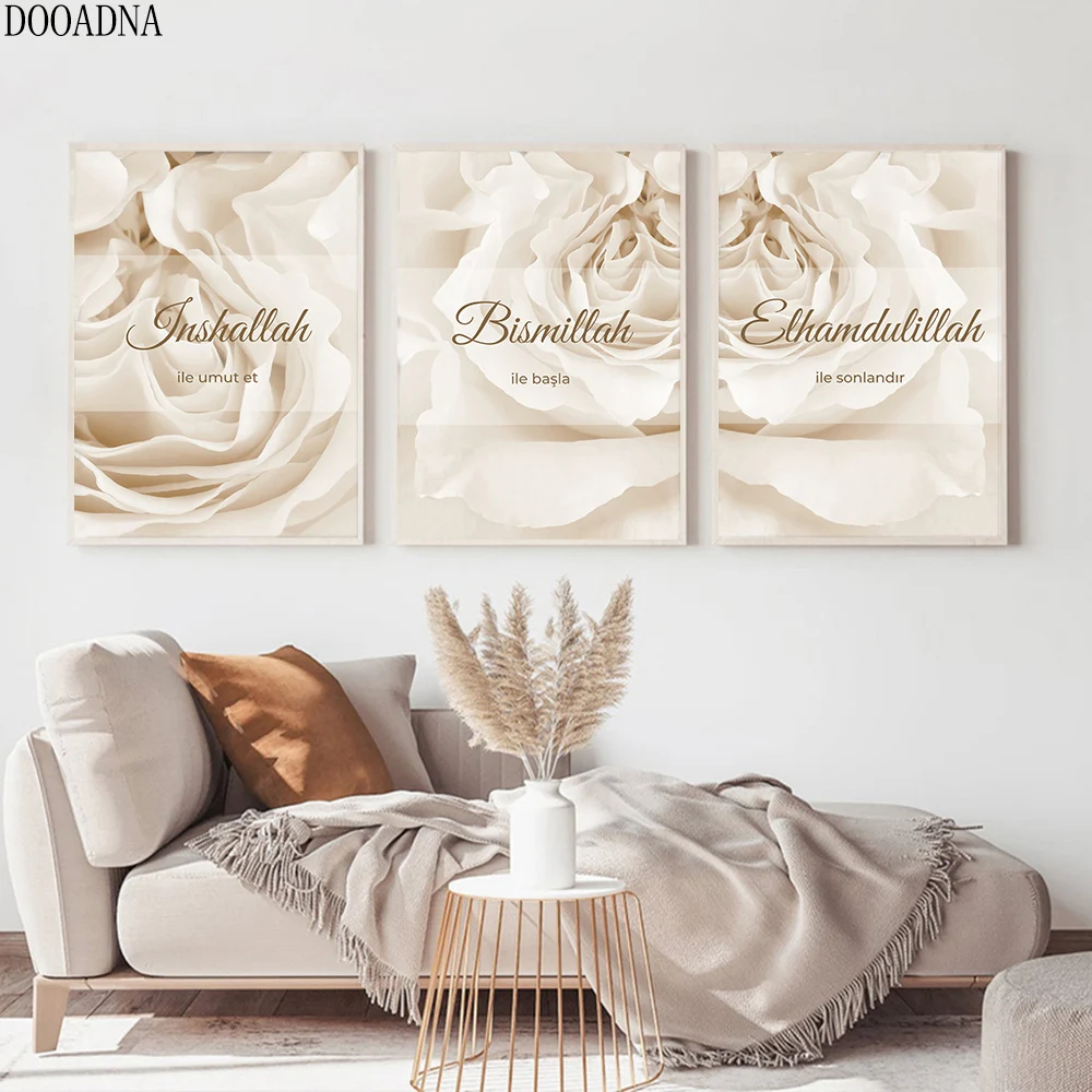 

Floral pattern wall art image canvas painting modern Nordic abstract minimalist pattern poster, suitable for home art decoration