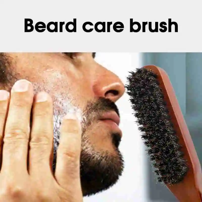 

Natural Boar Bristle Beard Brush For Men Four-prongs Beard Kit Set Filling Beard Brush Tool Pen Shaving Comb Shaping Hair D2E4