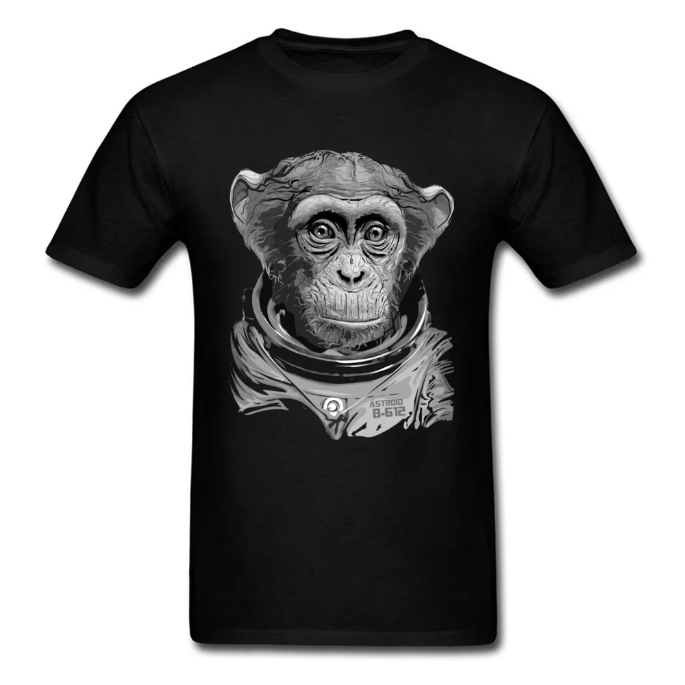 

2018 Trendy Monkey Astronaut Men T Shirt Black Grey Fashion Design Male T Shirts Cotton Short Sleeve Retro Tops Clothes