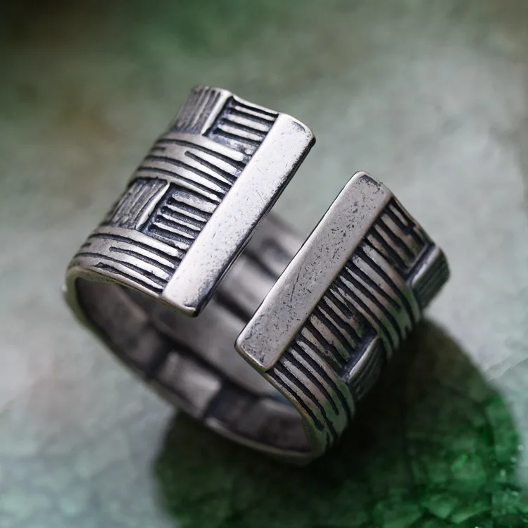 Одноцветное кольцо с плетеным орнаментом из стерлингового серебра 925 пробы для