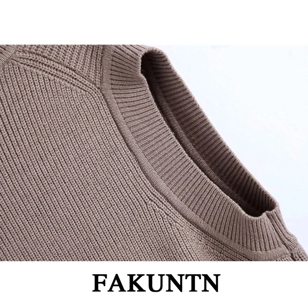 

FAKUNTN Women's Sweater Vest Warm Sleeveless Sweater Female Autumn Winter 2020 Pullover Sleeveless Tops Solid Women Knitted Vest
