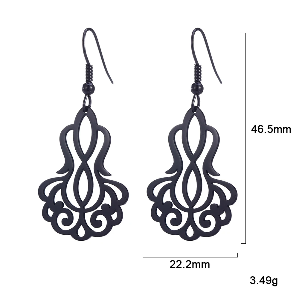 

Lucktune Filigree Lines Drop Earrings for Women Stainless Steel Vintage Dangle Earrings Wedding Gift Fine Jewelry Accessories