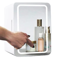 mini makeup fridge 8l portable cosmetic refrigerator glass panel and led lighting coolerwarmer freezer used for beauty skin