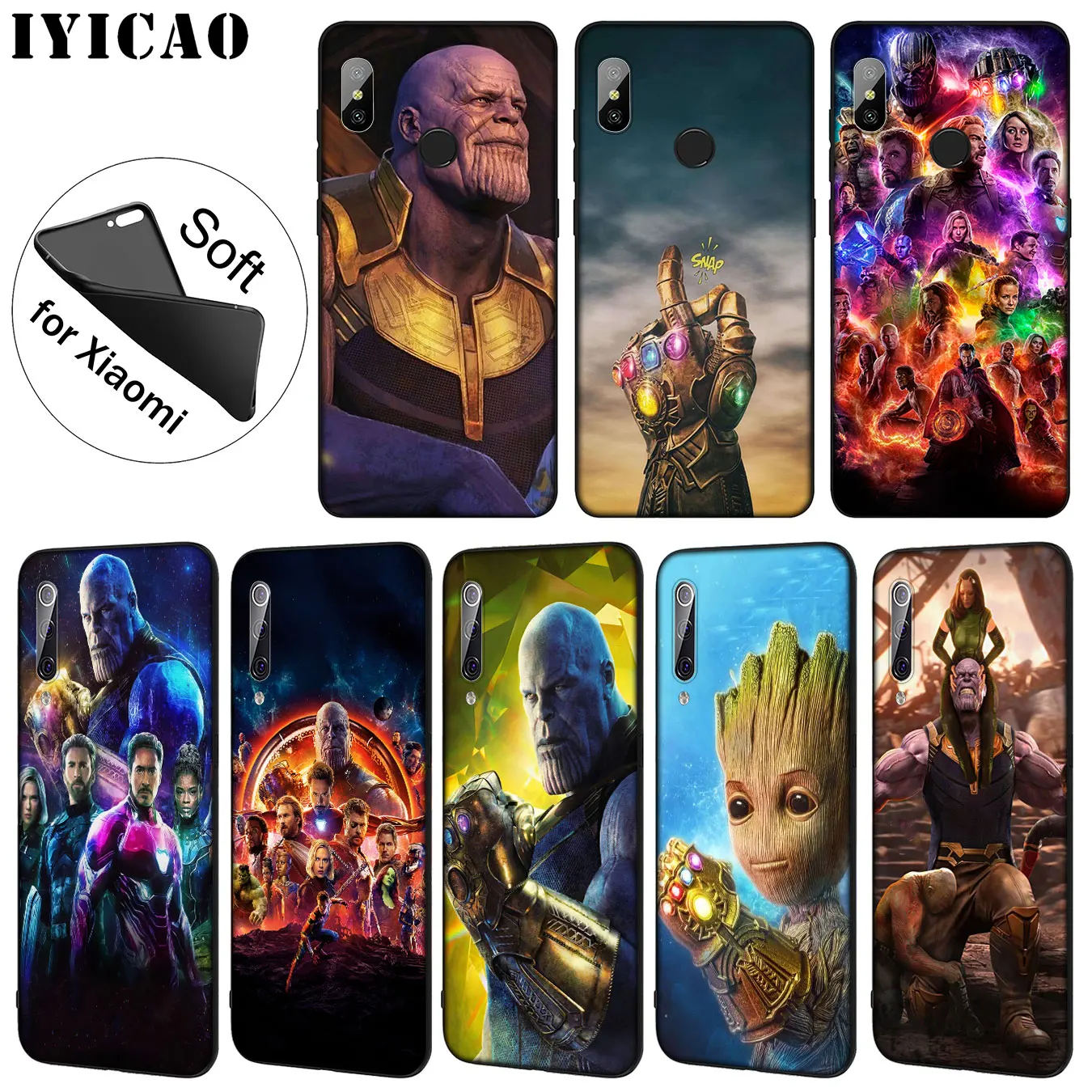 Дэдпул танос Мстители эндигра Marvel Loki Мягкий силиконовый чехол для Xiaomi Mi A3 Pro 9 SE 8 A2