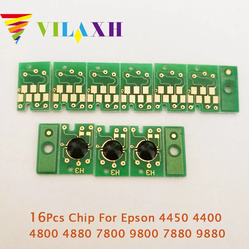 Vilaxh 16 шт. картридж чип для Epson 4450 4400 4800 4880 7800 9800 7880 9880 чип картриджа принтера