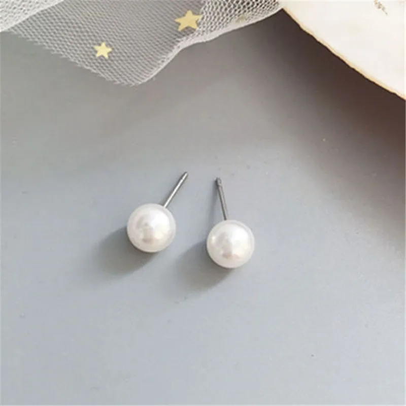 

Korean Cute Imitation Pearl Stud Earrings For Women Fashion Jewelry Wedding Engagement Statement Earings Brinco Accessories Gift