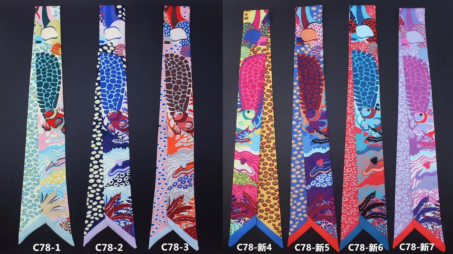 Женский Узкий Шелковый шарф повязка на голову с изображением деревни морского