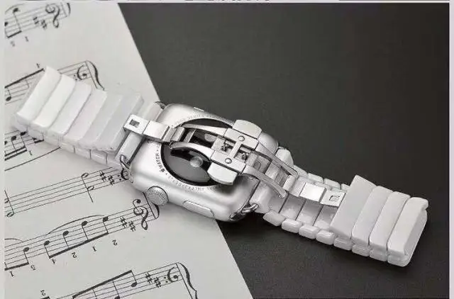 Ремешок керамический для iWatch Series 4 3 2 1 роскошный звеньевой браслет Apple Watch Band 42 мм 38