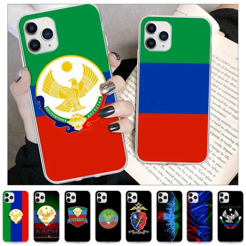 

Dagestan National Flag Phone Case For IPhone 12 11 Pro Max Xs X Xr 7 8 6 6s Plus 5s Se 2020 Transparent Cover