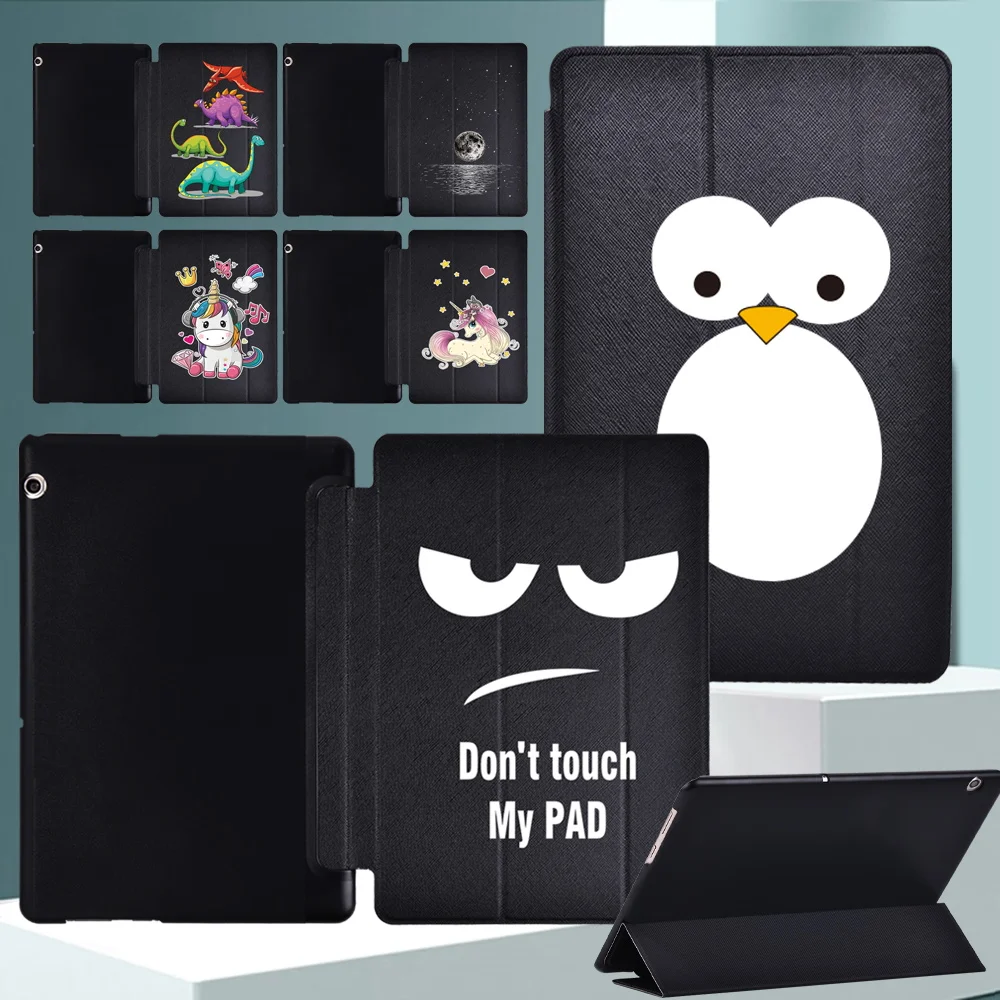 

For Huawei MediaPad T3 10 9.6" Tablet Pu Leather Tri-fold Sleeve Protective Cover for Huawei MediaPad T5 10 10.1"