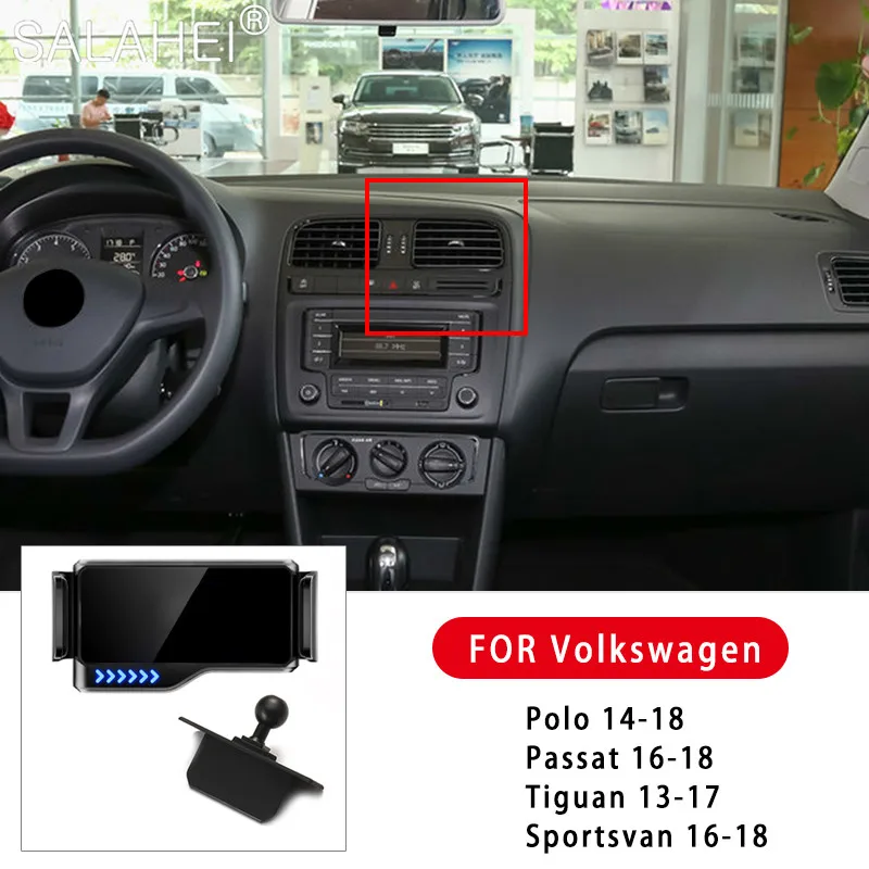 

Держатель телефона для Volkswagen VW Polo 2014-2018 Passat 2016-2018 Tiguan 2013-2017 Sportsvan 2016-2018 Электрический Поворот на 360 градусов