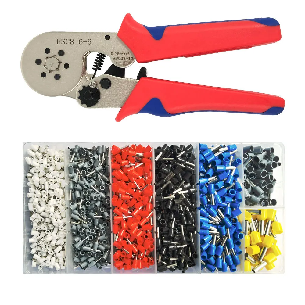 

0.25-6mm2 Pliers Tubular Terminal Crimping Clamp Set with Multi-function Clamp Tools Set Professional Wire Stripper Tools Set