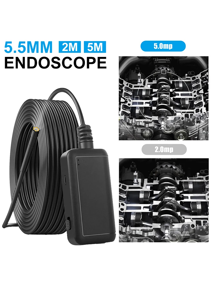 Новый эндоскоп Wi Fi 500W пикселей ручка 5 мм трубы Водонепроницаемый IP67 HD Камера для