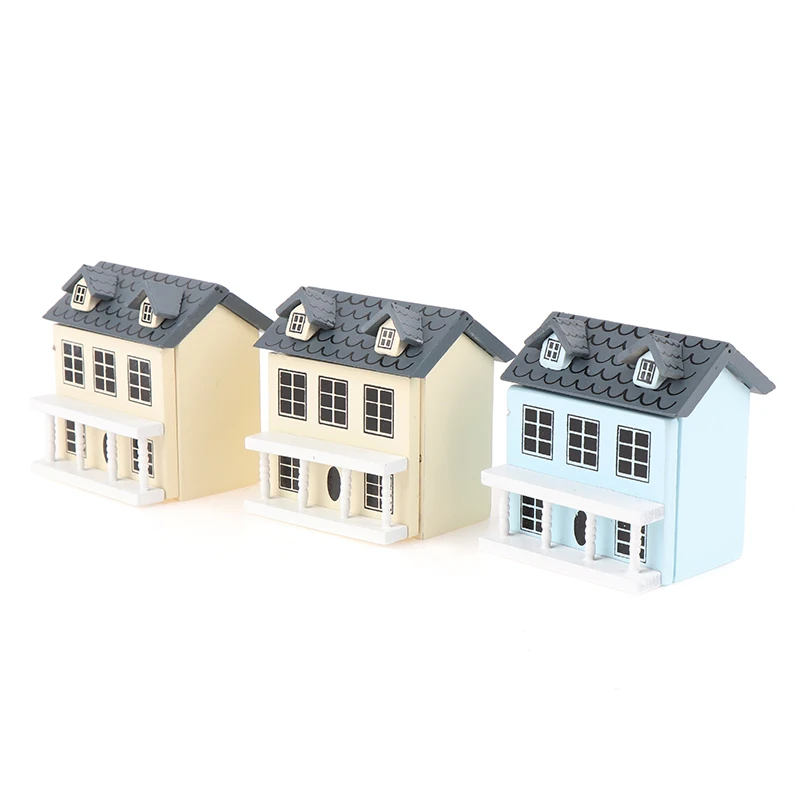 1/12 Миниатюрный Кукольный мини-дом для виллы с подвижной серой крышей Игрушка