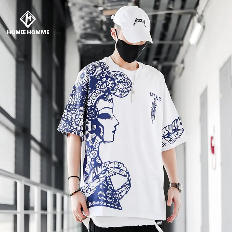 

Summer half sleeve trend new fashion brand short sleeve t-shirt men's loose large 2021 Korean student top