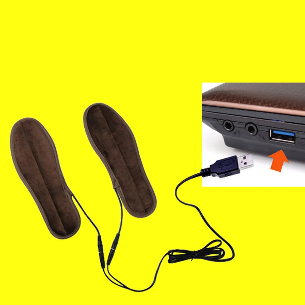 1 пара стельки с подогревом колодки унисекс для ног грелка ноги USB перезаряжаемые