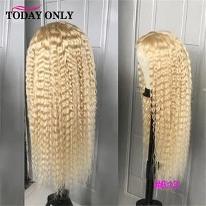 613 блонд кудрявый HD парик фронта шнурка 250% Плотность 13*4 Омбре фронта человеческих волос парики для женщин бразильские 1b27 парики шнурка