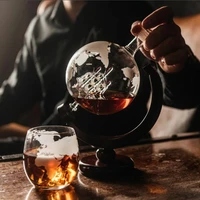 850ml whiskey decanter globe for bourbon vodka wine glass dispenser world map liquor dispenser man women bar banquet gift