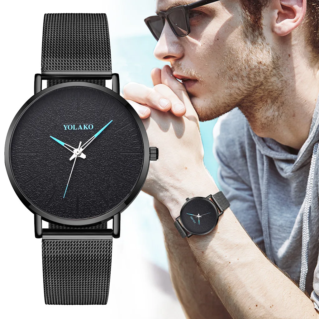 YOLAKO Luxury Watch Men Quartz Wristwatch Men Watches Stainless Steel Waterproof Male Watch Clock Relogio Masculino reloj hombre quartz wristwatch men s watch wrist luminous relogio masculino watches for men reloj hombre leather band montre homme boys clock