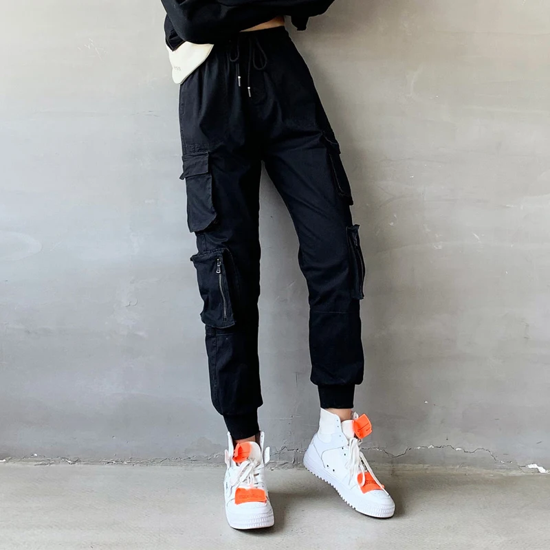 EACHIN, женские повседневные брюки карго, женские, размера плюс, Steetwear, длина по щиколотку, Модные свободные штаны для бега