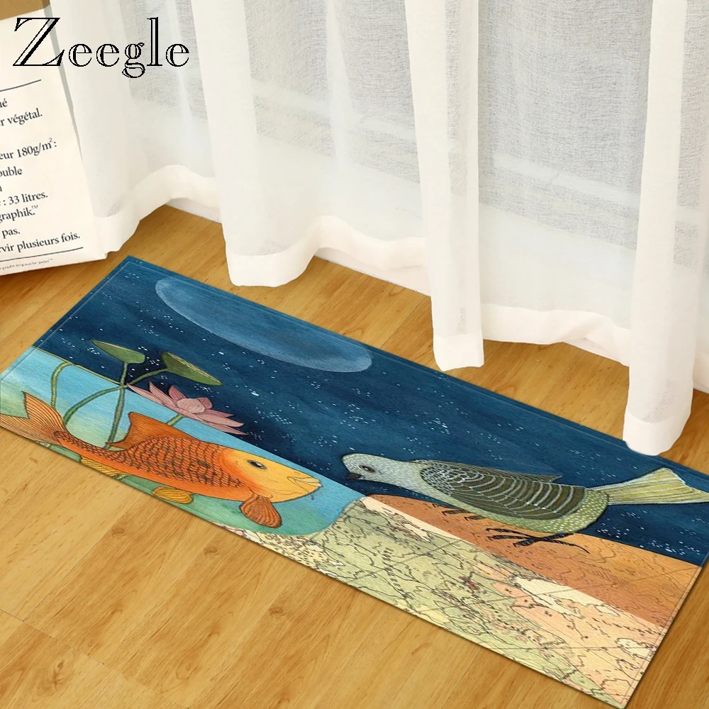 Длинный кухонный ковер Zeegle для гостиной Впитывающий Коврик ванной домашний